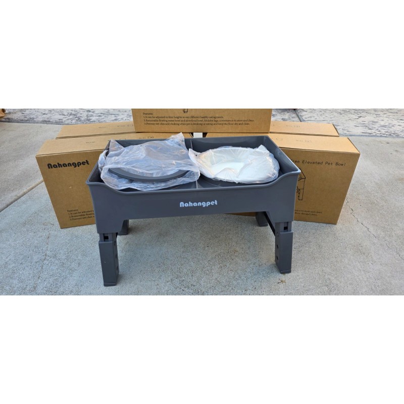 NAHANGPET 2-in-1 Elevated Slow Feeder Dog Bowls for Food and