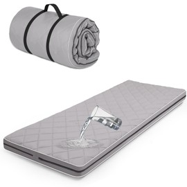 3.5 Inch Cot Mattress Pad,Memory Foam Camping Mattress,Waterproof Fluffy Pillow Top Cover,Sleeping Pad & Floor Matrress Portable Roll Up for Adults,Travel Car Truck Guest Mattress Topper