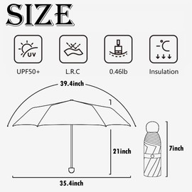 LHLZNB compact folding umbrellas，uv protection umbrella，small umbrella windproof strong，Lightweight Umbrella Compact ，sun umbrella，Equipped with storage bags (Grapefruit red)