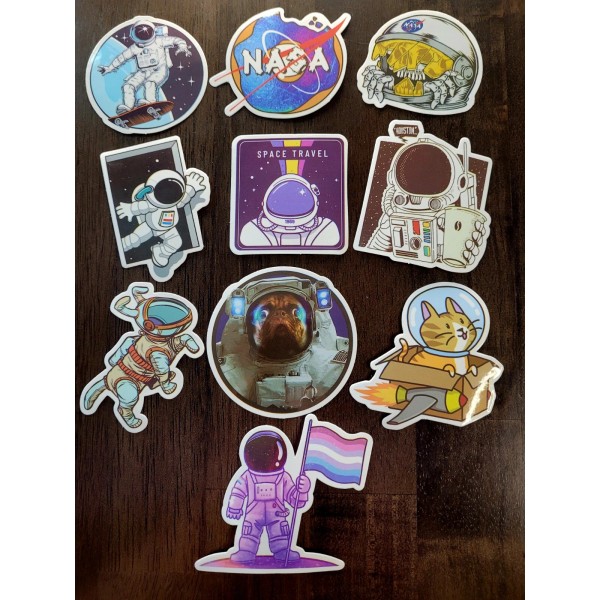 Independent STICKERS x 10 Large Astronaut Vinyl Space Waterproof for