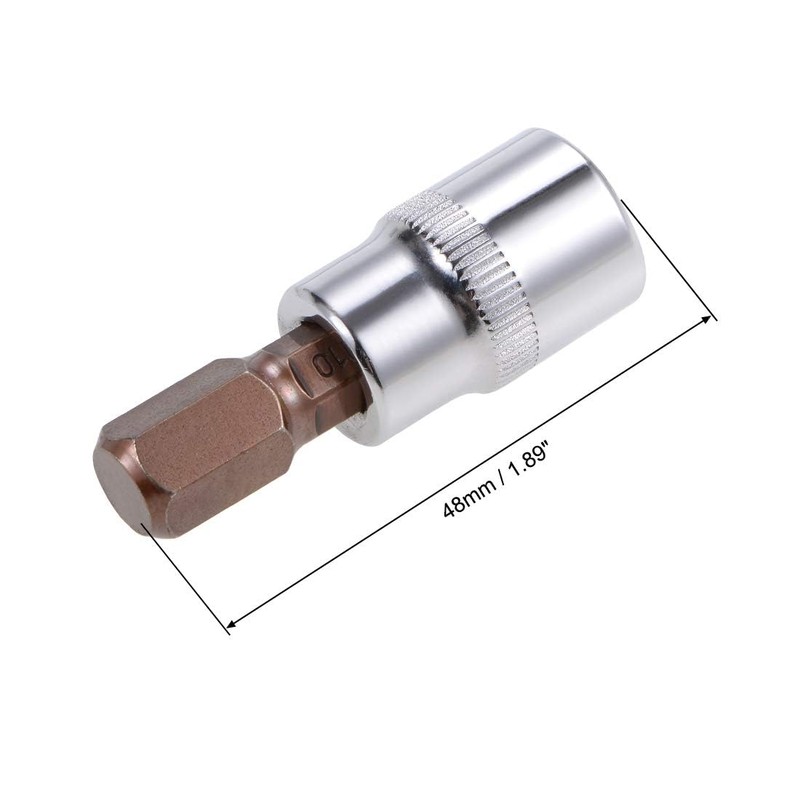 TOP-VIGOR Hex Bit Socket, 3/8" Drive x H10 (10mm) Allen
