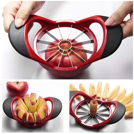 Listenman Apple Slicer Cutter & Corer Set, 12-Balde Apple Slicer Corer Cutter, Apple Core Remover for Home Kitchen, with 3 Premium Stainless Steel Fruit Forks