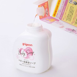 Pigeon Full Body Foam Soap, Baby Flower Scent, Refill, 2 Doses, 28.7 fl oz (800 ml)