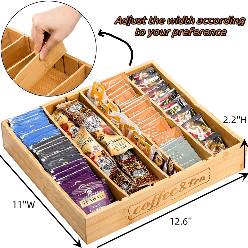 Lyellfe 2 Pack K Cup Holder for Drawers, Bamboo Tea