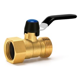 Brass Garden Hose Shut Off Valve with Full-Flow Design – Heavy Duty 3/4" GHT Nozzle Connector, 304 Stainless Steel Handle – 2 PC (Full Flow, Corrosion-Resistant) (TL236c2-1 pack)