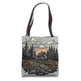 Cottagecore Forest Cabin - Peaceful Nature Retreat Design Tote Bag