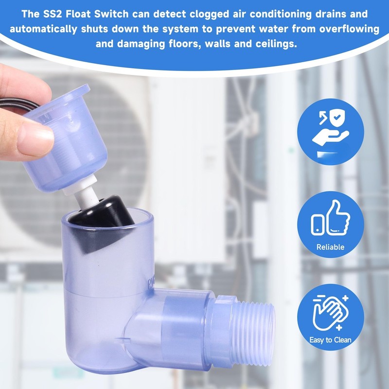 SS2 Float Switch L-Shape with 3/4 Inch Adaptor and 6Ft