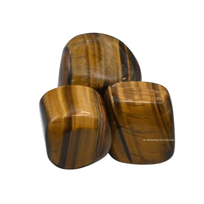 1 oz Tiger Eye Crystal Tumbled Stones Polished Rocks -