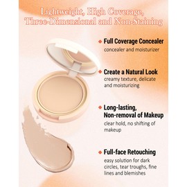 Under Eye Concealer Brightener Cream, Waterproof Full Coverage Face Concealer for Dark Circles, Vegan Formula, Long-Lasting Natural Korean Makeup, Under Eye Corrector de Ojeras Pot for Women Girl -02