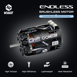 KWTRC Endless 540 Brushless Motor, High-Torque & High-Efficiency RC Motor, Heat-Resistant, Lightweight Design, Compatible with 1/10 RC Drift Cars, Race Cars (10.5T)