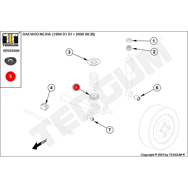 TEDGUM 00504084 Rear Spring Plate (Lower)