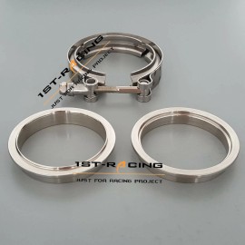 1st-racing 3.5" Stainless Steel 304 Turbo Exhaust Tube V-Band Clamp Flange 3-1/2" 89MM  New