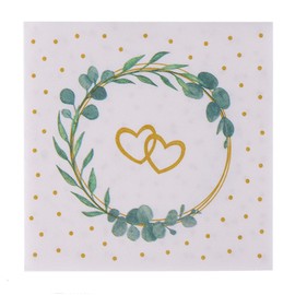 Mank Airlaid Napkins | Perfect for Catering and Celebrations | Textile-like and Absorbent | Pack of 50 | Eucalyptus | Heart | Chalice | Fish | (40 x 40 cm Heart)