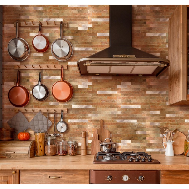5 - Sheet Peel and Stick Backsplash Wall Tile, PVC