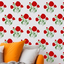 J BOUTIQUE STENCILS Turkish Poppy Wall Stencil - Stylize Your Home DIY Projects with a Timeless Floral Design Perfect for Enhancing Your Home Improvement