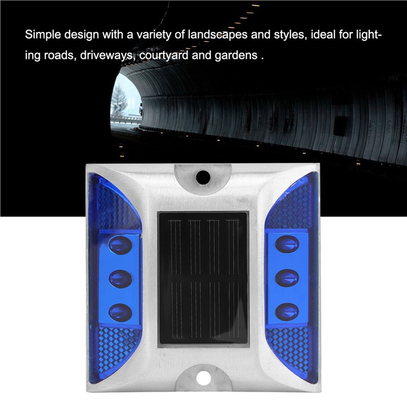 LED Solar Power Ground Marker Lights Waterproof Outdoor Driveway Road