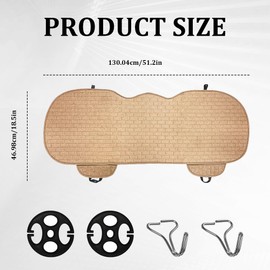 Lyxheth Linen Back Car Seat Cover, Rear Seat Pad, Anti-Slip Long Bottom Rear Seat Cover Protector with Storage Pockets, Breathable Comfortable Rear Cushion Cover Universal for Cars (Beige, Back)