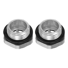 HARFINGTON 2pcs Air Compressor Oil Sight Glass G1/2" Male Thread Liquid Level Gauge Aluminum Hex Head Oil Indicator Window with O-Ring for Air Compressor Gearbox Tanks, Silver