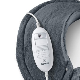 Beurer HK54 Cosy Neck and Shoulder Heat Pad - Grey | Wraps around your shoulders for comforting warmth | 3 temperature settings | Machine washable