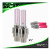 2 Par Tapones Valvula Pivotes Con Luz Llanta Auto Bici