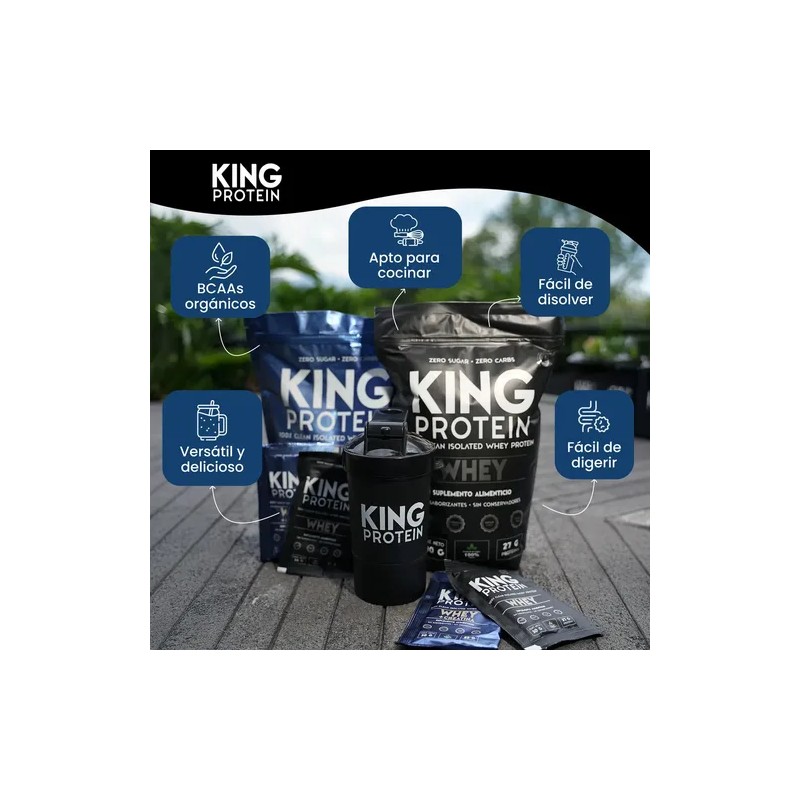 King Protein Whey 600g Aislado Sin Lactosa Sin Sabor Sin