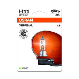 Osram Original Line 12 V H11 Halogen Headlight Bulb, Single Blister Pack, White