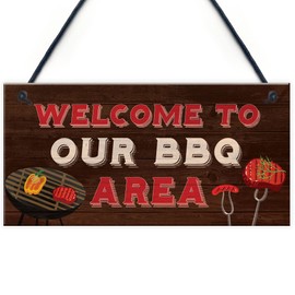 RED OCEAN BBQ Home Decor Sign Novelty Barbecue Plaques For Garden Welcome Signs Home Gifts