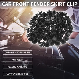 TUCKBOLD Auto-Frontkotflügelrockclip für Toyota Sienna 1998-2020 Langlebig Nr. 9046707164/0940907332 | Stoßtyp Kunststoffhalterungsnieten Schwarz 100 Stück.