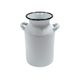 Treasure Gurus White Enamel Milk Can Rustic Utensil Holder Country Farmhouse Kitchen Decor