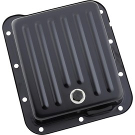 Transmission Pan, Case Fill Style, Black Steel, Fits Ford C4