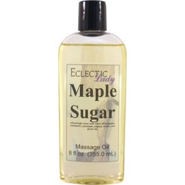 Maple Sugar Massage Oil, 8 oz, With Sweet Almond Oil and Jojoba Oil, Preservative Free, Perfect for Aromatherapy and Relaxation