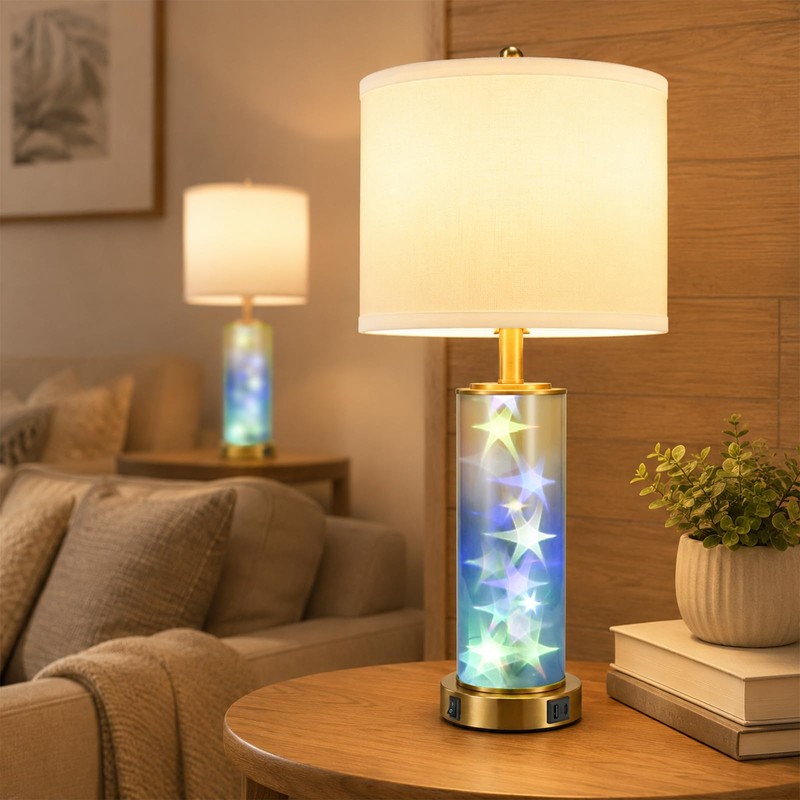 26" Modern Bedside Table Lamps Set of 2 for Bedroom