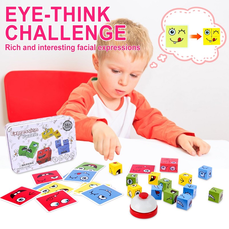FULHANY Wooden Cube Puzzle - Cube Puzzle - Cube Faces