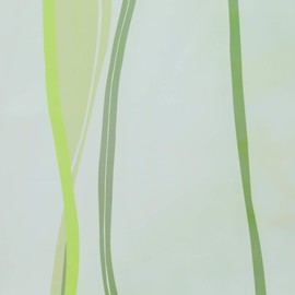 Eslir Roman Blind with Tabs, Transparent Tab-Top Kitchen Curtains, Modern Voile, 1 Piece, Wave Print