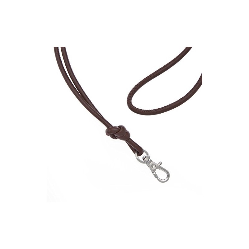 Logan Whistles Soft nappa leather lanyard - assorted colours chrome