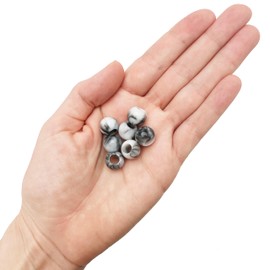 300 abalorio de acrílico de remolino de mármol blanco y negro de 12 mm con agujero de 5,7 mm