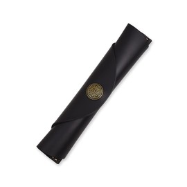 Pen Pouch Leather Single Fountain Pen Case with Button Protective Pen Sleeve - Black