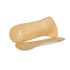 Kaps Flamenco Orthopaedic 3/4 Leather Insoles with Longitudinal and Transverse Arch Support and Countersunk Splayfoot Support, Various Sizes, multicoloured