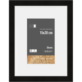 nielsen Skava 6x8 Black Wooden Photo Frame with Mount and Stand or Hang Portrait & Landscape Format