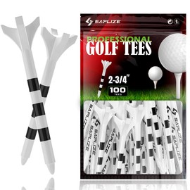 SAPLIZE Plastic Golf Tees Pack of 50/100( 2-3/4" Size) Reduces Friction & Side Spin 4 Prongs Plastic Tees - quantities: 100pcs