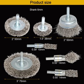 10PCS Professional Wire Wheel Brush Set, Stainless Steel Cup Wire Brush for Drill with 1/4 Inch Shank, Wire Brushes for Cleaning Rust Removal, Corrosion & Scrub Surfaces