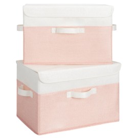 GRANNY SAYS Storage Bins With Lids, Decorative Boxes, Clothes Baskets for Shelves, Closet Organizer, Collapsible, 2-Pack