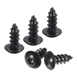 sourcing map Hex Socket Self Tapping Screws, M4 x 10mm Carbon Steel Wood Screw 400pcs