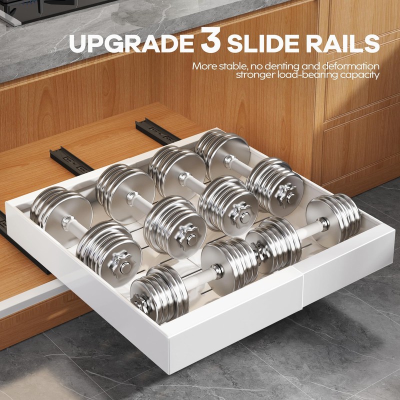 Seinloes 2 Pack Expandable Pull Out Cabinet Organizer 16.5"Deep with