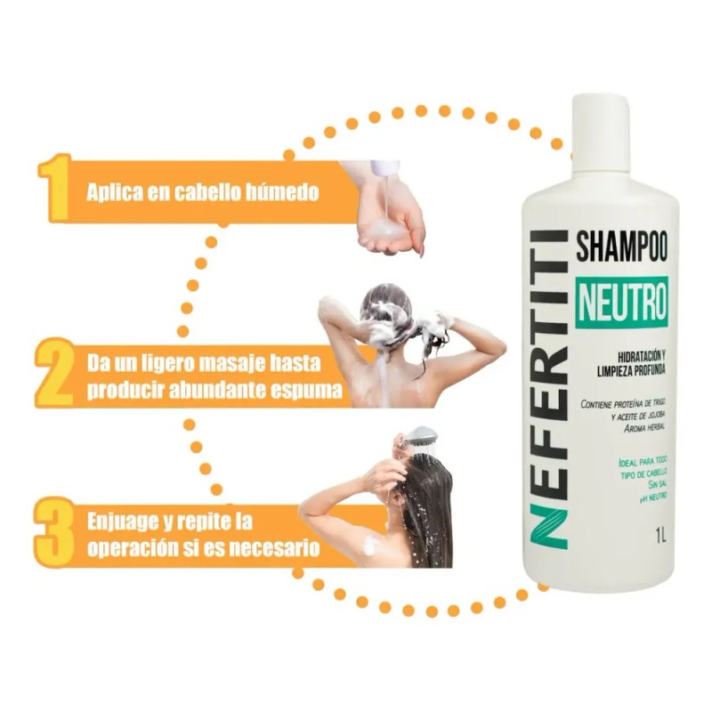 Shampoo Neutro Hidratacion Y Limpieza Profunda Sin Sal 1l