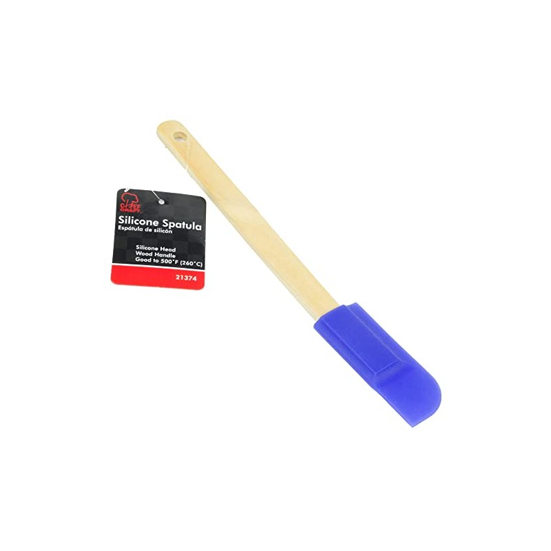 Chef Craft Select Wooden Handled Silicone Jar Spatula, 9.25 inches