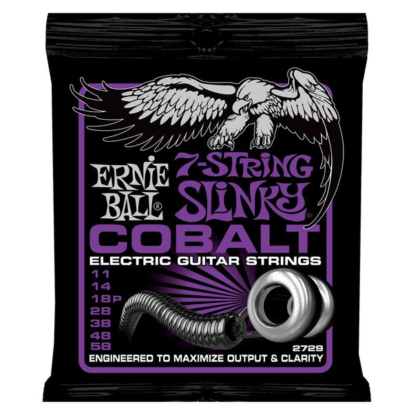 Ernie Ball Cobalt 7-String Power Slinky Set, .011 - .058