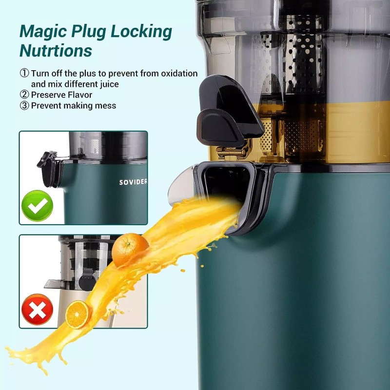 Sovider Slow Juicer Machine Masticating Cold Press Juicers Squeezer Vegetable