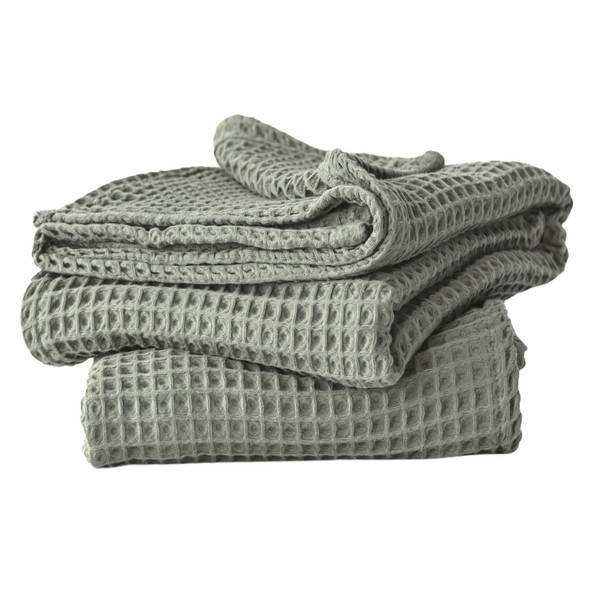 Viva Maison Turkish Cotton Waffle Bath Towels for Bathroom Set