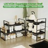LOCVCDA Expandable Cabinet Organizer Shelf, Adjustable Height Organizer Riser for